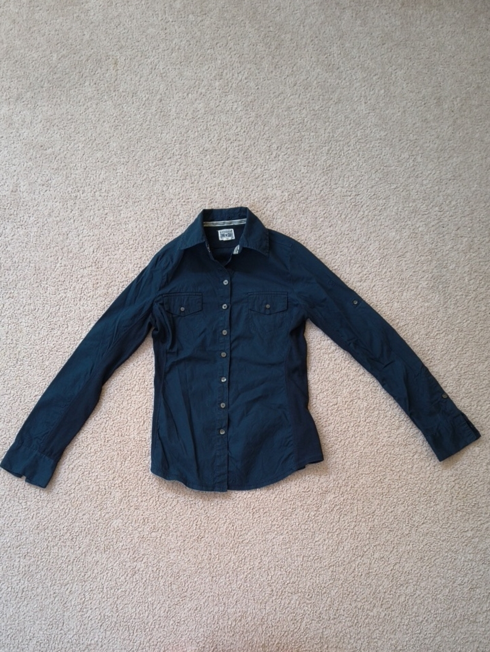 Women's Converse One Star Button-Up Shirt Navy